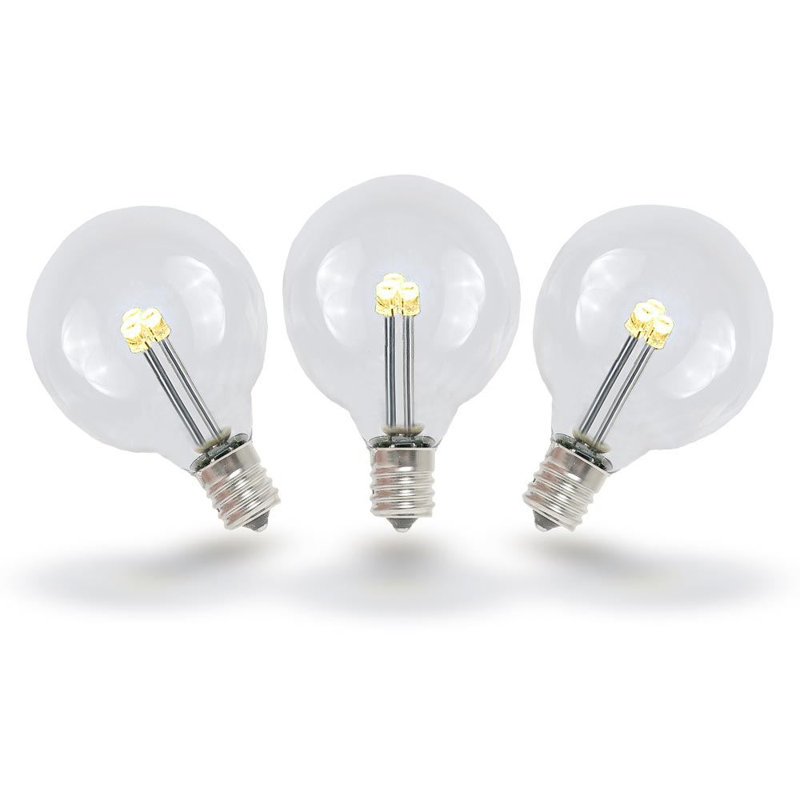 Novelty Lights 25 Watt Equivalent, G40 LED Light Bulb, E12/Candelabra